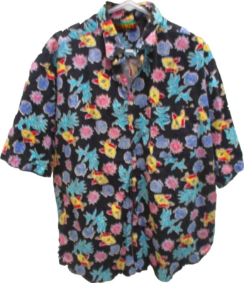 Tango By Max Haas Hawaiian Shirt, 2L, S/S, Black w/Fish, Shells, & Coral - Image 1 of 4