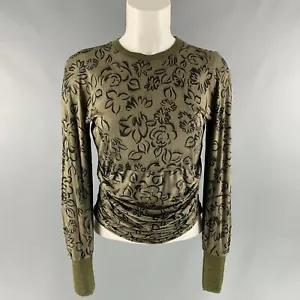 GIANNI VERSACE Size S Green and Black Viscose & Silk Abstract Pullover - Picture 1 of 5