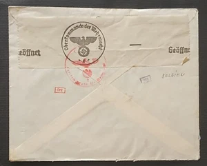 336 BELGIUM NAZI SWASTIKA CENSORED COVER (#671) - Picture 1 of 2