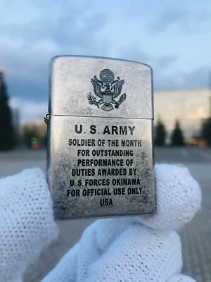 Encendedor Zippo United States Army plateado grabado personalizado Foto 1 de 4