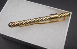 Vintage Gold über Sterlingsilber Geldklammer gedrehte Barren & Edelsteine Design. (MC010) - Bild 1 von 3