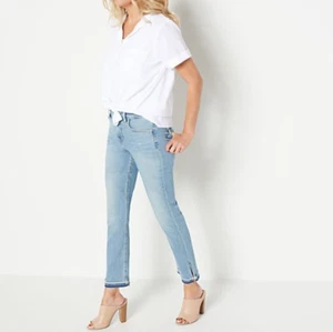 Jen7 7 All Mankind Ankle Straight Jeans Released Hem Crest 2 A398873 - Picture 1 of 12