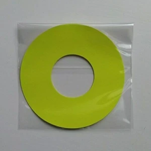 Blank Fluorescent Yellow Promo 7" Jukebox Vinyl Record Center Labels (4 Pack) - Picture 1 of 1