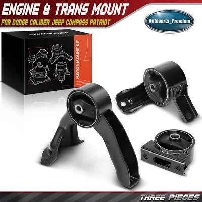 3x Montaje de motor para Dodge Caliber 2007-2012 Jeep Compass Patriot 2007-2017 Foto 1 de 4