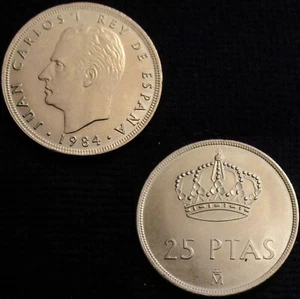 *GUTSE* J. CARLOS I-1, 25 PESETAS 1984, BRILLO ORIGINAL, SIN CIRCULAR. - Imagen 1 de 1