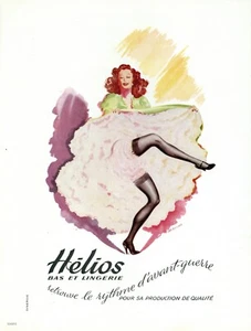 Anuncio de lencería vintage Helios Heliery 1945 - Emm. Lata de ilustración Gaillard - Imagen 1 de 1