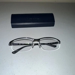 Nike Men's Eyeglasses 6037 001 Titanium Black Chrome Half Rim Frame 53/17/ 135 - Picture 1 of 14