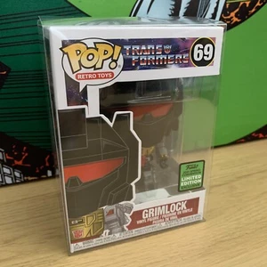 Funko Pop! #69 ECCC Limited Edition Grimlock Transformers Retro + Pop Protector - Picture 1 of 7