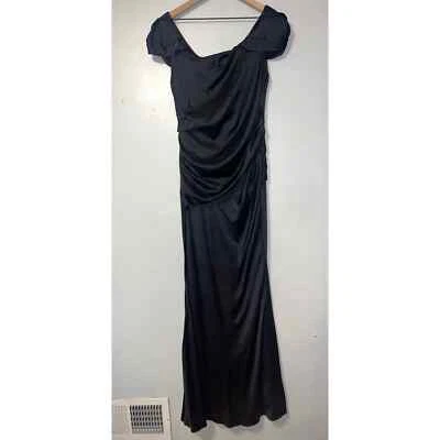 Vera Wang Collection black silk gown size 6 - Image 1 of 4