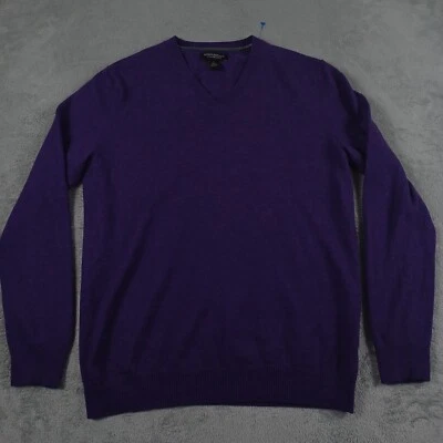 Suéter Banana Republic Para Hombre Grande Púrpura Lana Merino Cuello en V Preppy Foto 1 de 4