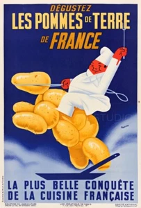 Patatas de tierra francesas 1935 publicidad Giclee estampado en lona 12x18 - Imagen 1 de 3