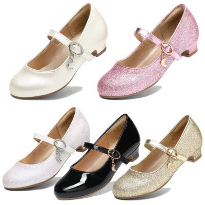 Girls Low Heel Sandals Party Shoes Wedding Shoes Mary Jane Shoes - Image 1 of 4