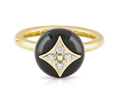 Anillo LV Colour Blossom Oro Amarillo 18ct. Ónix Y Diamantes Talla K - 50 - Imagen 1 de 4