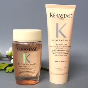 TRAVEL  Kerastase Gloss Absolu Bain Hydra Glaze 80ml  & Fondant Insta Glaze 75ml - Picture 1 of 3