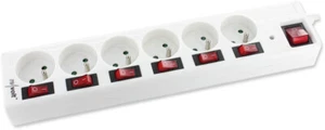 Multiprise parafoudre avec interrupteurs indépendants 6 ports - Blanc - REVOLT - Photo 1/5