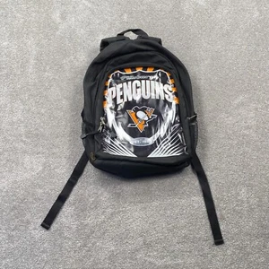 Pittsburgh Penguins NHL Hockey Backpack Double Shoulder Strap Size 14x18 Black - Picture 1 of 15