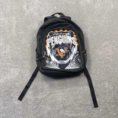 Mochila de hóquei Pittsburgh Penguins NHL alça de ombro dupla tamanho 14x18 preta - Imagem 1 de 4