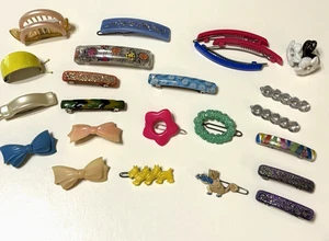 Vintage 24 Stück Haarspangen mit Metallrücken ~ 60er, 70er Jahre - Bild 1 von 10