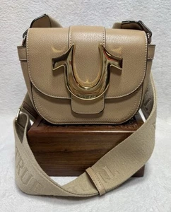 True Religion Umhängetasche Hufeisen Logo Tasche Handtasche Beige - Bild 1 von 6