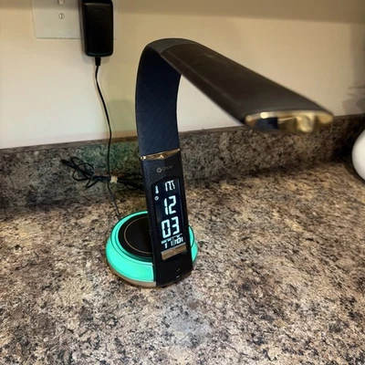 OttLite LED Desk Lamp Night Light w/ Clock & Wireless Charging Station Qi-enable - Image 1 of 4
