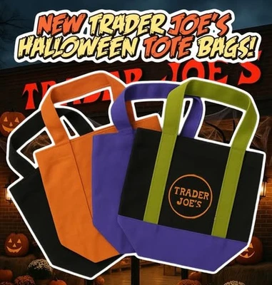 🔥Trader Joe's Mini Canvas Halloween Tote Bag - FULL SET of 4 - FREE SHIPPING🔥