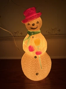 Vintage 50er Jahre Leucht Schneemann Lampe Hartplastik Weihnachtsdeko funktioniert - Bild 1 von 6