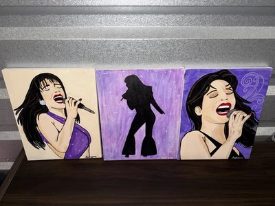 Selena Quintanilla Hand Painted Canvas Paintings Set Of Three(3) - Image 1 of 4