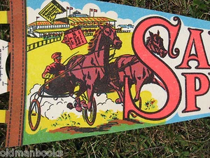 SARATOGA SPRINGS PENNANT HARNESS HORSE RACING SPAC 1970'S VINTAGE NOS - Picture 1 of 4