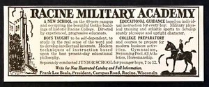 1930 Racine Military Academy Wisconsin enseñó autodependencia anuncio impreso de colección - Imagen 1 de 1