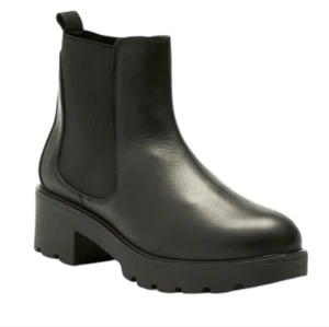 Enzo Tesoti Made in Spain Chelsea Boots Chunky Heel Black Leather Women's 39 / 8 - Picture 1 of 11