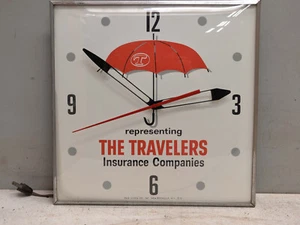 1960's Pam Clock Co The Travelers Insurance Co collectible advertising clock - Picture 1 of 7