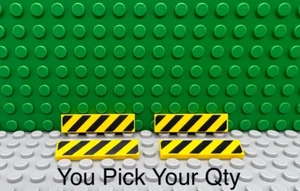 LEGO 1x4 bedrucktes Schild Gefahr Barrikade "Sie wählen Ihre Menge" NEU - Bild 1 von 4