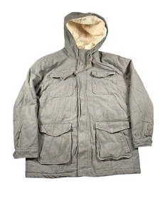 Outdoor Life Hooded Barn Chore Jacket Mens Large Green Insulated Quilted Lining - Picture 1 of 15