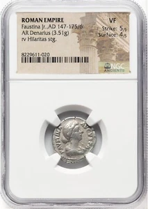 Imperio Romano - Faustina II - AD 147-175/6 - Denario de plata - NGC VF - Imagen 1 de 6