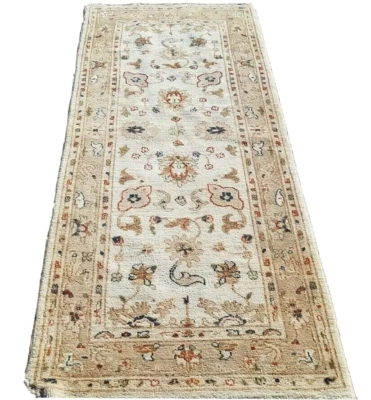 2'7"x6'3" HAND-KNOTTED TURKISH OUSHAK TRIBAL ANTIQUITY MUTED RUG RUNNER WOOL - Image 1 of 4