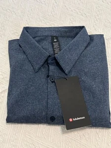 👕 Neu mit Etikett 88 $ lululemon luftiges leichtes Kurzarmshirt HTTN dunkelblau Größe L - Bild 1 von 7