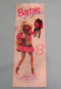 NEW Barbie for Girls Fun Fashion Products Doll Vintage 1991 BROCHURE BOOKLET - Picture 1 of 2