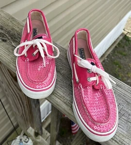 Women’s/Girls Sperry Shoes, Size 5 - Pink Sequins - Picture 1 of 6