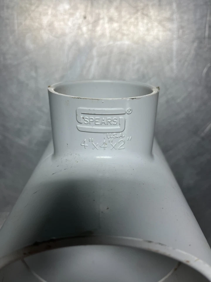 4" X 4" X 2" GENUINE SPEARS Schedule 40 PVC S X S X S Reducer Tee Fitting