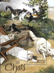 ÁFRICA CENTRAL - 2013 MNH "Nuestros mejores amigos - GATOS" ¡Hoja de recuerdo!! - Imagen 1 de 1