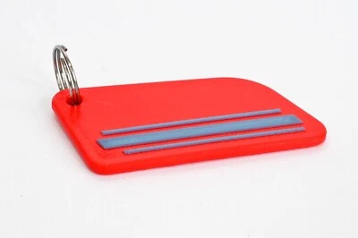 LLAVERO DE SCOOTER VESPA PRIMAVERA ET3 MARCO PEQUEÑO ROJO/AZUL RAYAS Foto 1 de 3