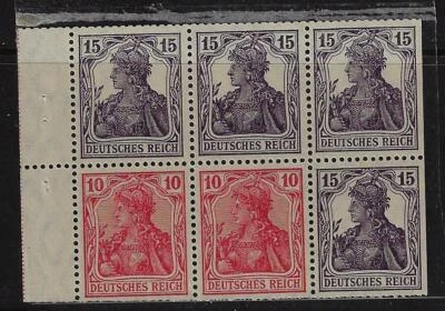 GERMANY 1906 JOINT BOOKLET PANE Sc 100c MINT NEVER HINGED SUPERB CONDITION - Image 1 of 2