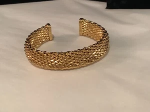 INCREDABLE AUTHENTIC SIGNED BRONZO ITALY THICK GOLD TONE MESH BRACELET NR - Picture 1 of 11