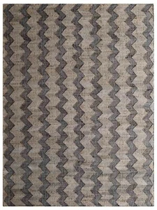 Hand Woven Kilim Jute Eco-friendly Area Rug Contemporary Beige Charcoal - Picture 1 of 4