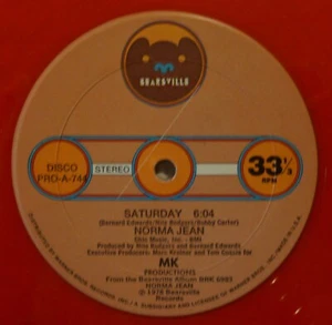 NORMA JEAN Saturday Orig '78 BEARSVILLE Promo Red Vinyl 12" Chic Nile Rodgers NM - Picture 1 of 2