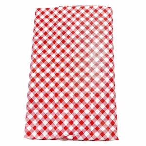 Vinyl Tablecloth Flannel Backed Assorted Szs Classic Red Picnic Checker Gingham - Picture 1 of 7
