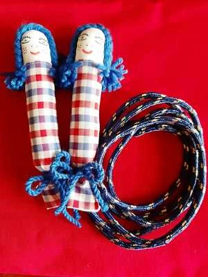New Handmade Blue Skipping Rope with Little Girls Pattern - Image 1 of 3