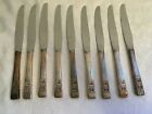Vintage Lot Of 9 Community Coronation Silverplate Dinner Knives Stainless Blades