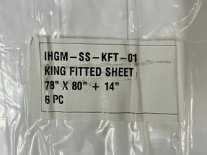 ONE (1) IHG Hotel T210 WHITE KING Fitted Sheet 78" x 80 + 14" IHGM-SS-KFT-01 - Picture 1 of 1