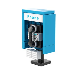 Cabina telefonica - Scala Minifg - MiniBuild - Aggiuntiva per la tua città - Costruita in mattoni - Foto 1 di 3